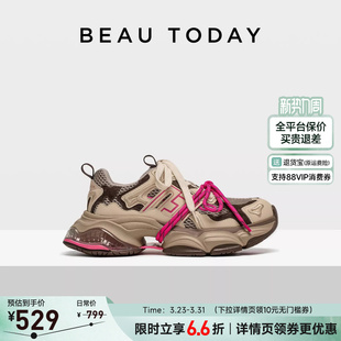 巨好看不累脚休闲运动鞋 BeauToday厚底老爹鞋 新款 2026春季 子 女款