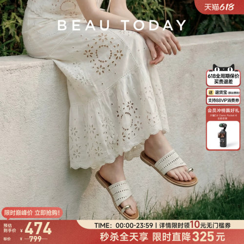 BeauToday平底度假风凉鞋