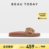 一字带拖鞋 外穿沙滩凉鞋 女款 夏季 清仓款 BeauToday平底凉拖鞋