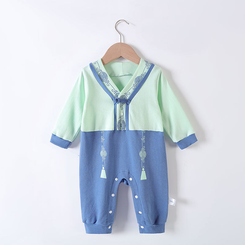 新生婴儿儿衣服秋冬纯棉薄款哈衣满月外出服婴儿衣服男宝宝连体衣