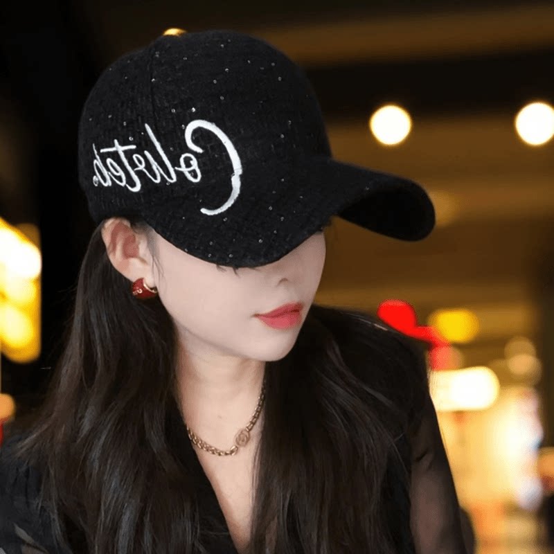 2024秋冬季新款鸭舌帽子女韩版小香大头围百搭显脸小遮脸棒球帽男