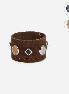 cotemp绒面金属配饰宝石手镯