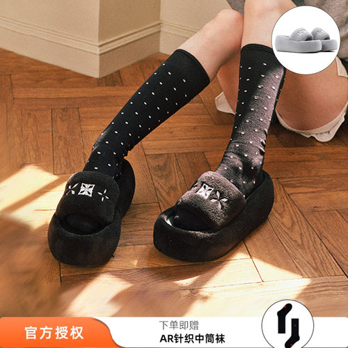 TRAPAR_WAVES一字拖毛毛鞋