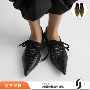 DYMONLATRY 尖头绑带女巫鞋 系带平底单鞋 女M星店 26春夏新款