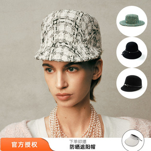 2026新款 拼接粗花接格子马术小香风骑士帽 tokokkino 卢昱晓同款