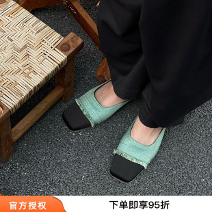 Afflatus3 2026新款进口泰丝小猫跟拖鞋单鞋面料外穿包头凉鞋百搭