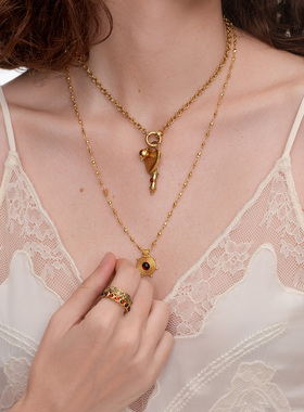 D'ACCORD罗马鎏金雕刻做旧项链