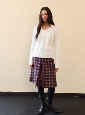 sesaar赛萨 复古Nelly奈利修身休闲中腰半身裙女2026新款