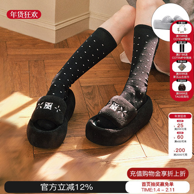 TRAPAR_WAVES一字拖毛毛鞋