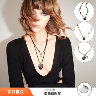 tokokkino 紫光檀多长项链紫檀木宝石项链毛衣链锁骨链 26春夏新款