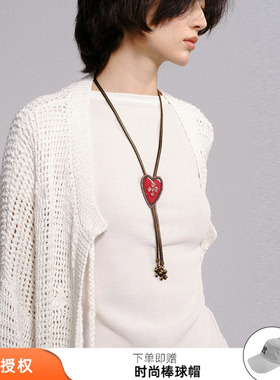 tokokkino复古爱心长款项链