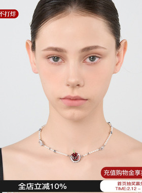 Blingkolio不另可草莓樱桃盘子项链