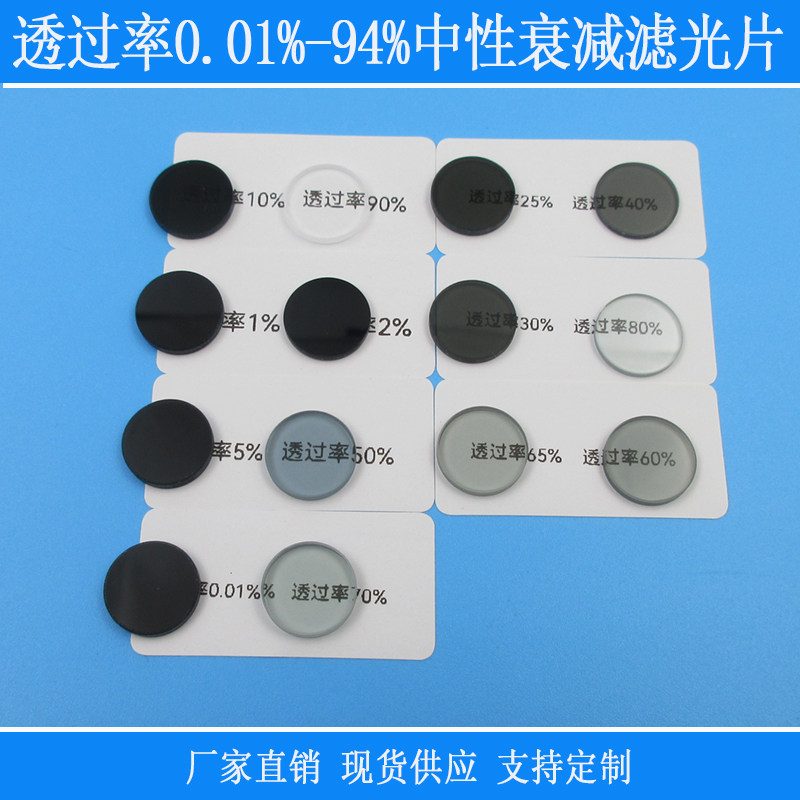 中灰密度ND衰减片吸收型滤镜透过率0.01%-94%可选玻璃中性减光镜