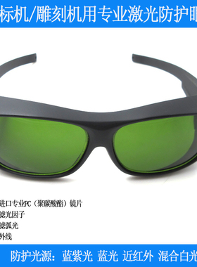 1064nm打标机雕刻机用一体式专业级激光护目镜800-2000nm防护眼镜