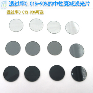 中性衰减片ND灰度镜各种透过率可选密度镜减光镜滤光片直径25.4mm