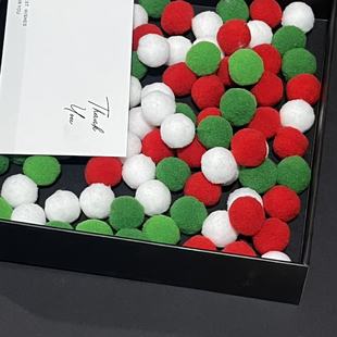 小懒 圣诞节装饰毛球礼物礼盒填充布偶点缀手工diy配件材料包