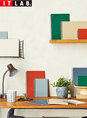 日本LIHIT LAB.喜利Mutual彩色纯色活页线圈本简约大方可拆卸点阵方格横式记事本学生商务办公笔记本A5/Memo