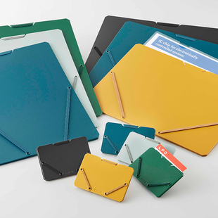 名片夹锦宫三弹力绑带 A4三明治收纳夹进口文件袋卡片收纳夹 卡片 KingJim锦宫SAND