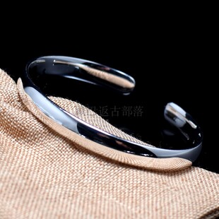 定做银手镯女足银贵妃银镯子实心光面送妈妈年轻款女士生日礼物