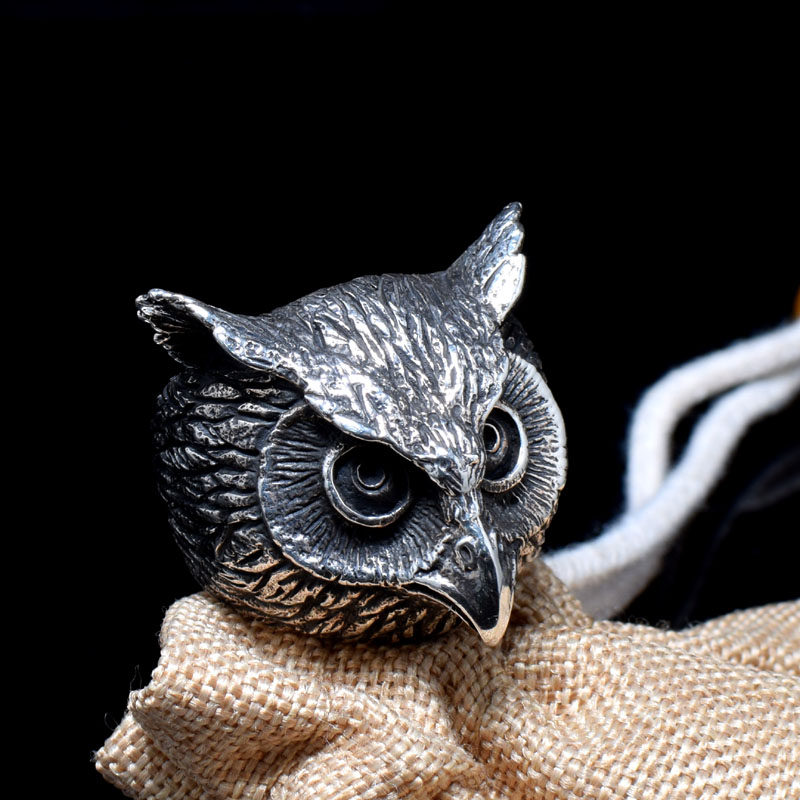 猫头鹰银戒指朋克男嘻哈机车银指环霸气摇滚闭口食指戒,饰品/流行首饰/时尚饰品新,银饰戒指,淘宝优惠券,粉丝福利购,淘宝优惠卷