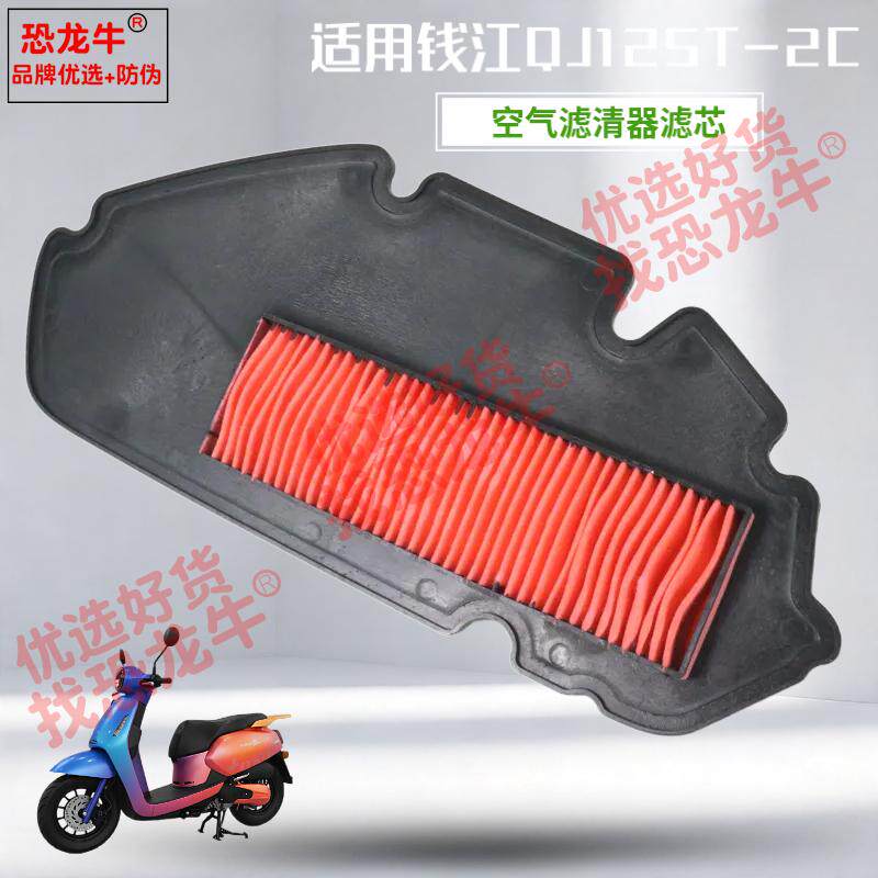 恐龙牛空气滤芯适用钱江菲诺QJ125T-2C踏板摩托车空气滤清器滤芯