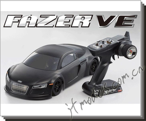日本 KYOSHO/京商 1:10电动遥控平跑车套装 奥迪 R8 KY30916 正品