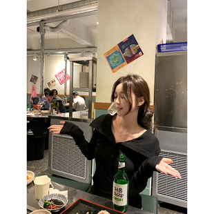 黑色连帽针织打底衫 2025aw 神户月光 GYOKUU