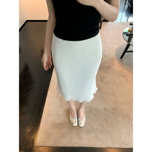 白底黑色小波点半身裙 2025ss GYOKUU 点点小姐