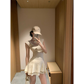 GYOKUU 含安全裤 初恋那件小事 奶白色针织连衣裙