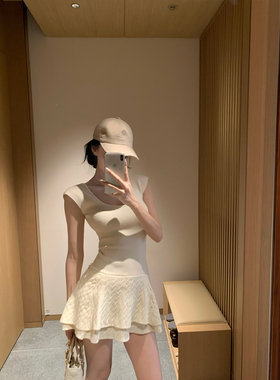 GYOKUU 【初恋那件小事】奶白色针织连衣裙（含安全裤）