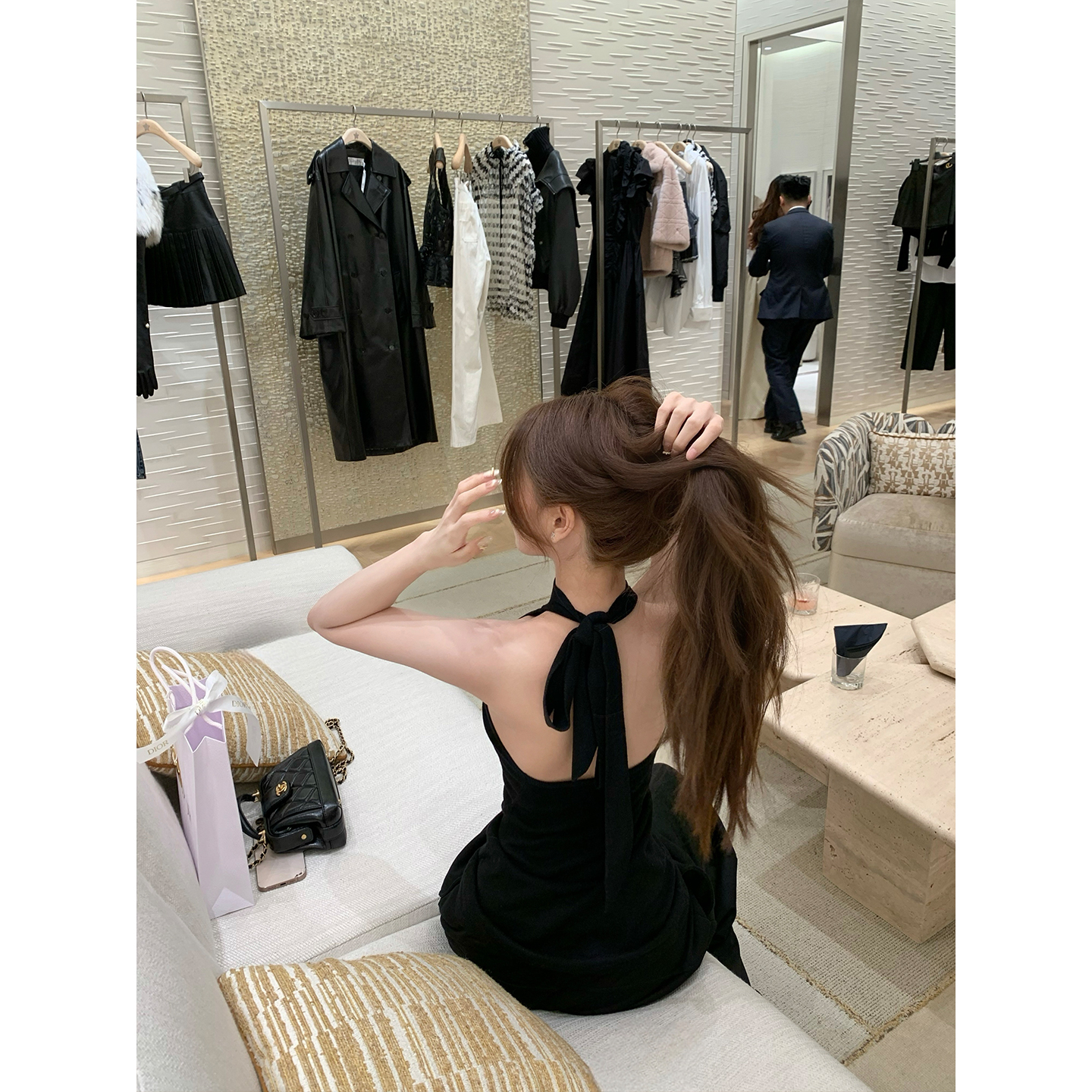 GYOKUU【魅力磁场】2025aw 弹力针织系带显瘦无袖上衣