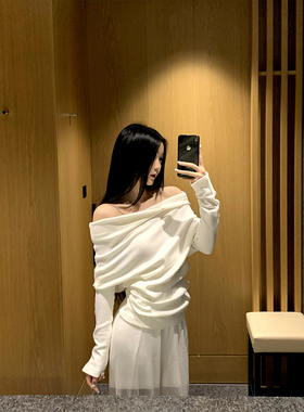 GYOKUU 2025ss 白色一字肩针织套装