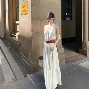 长款 奶杏色大裙摆无袖 GYOKUU 连衣裙 3折