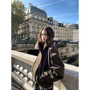 2025aw 雾 咖绿色宽松夹克外套 柏林 GYOKUU