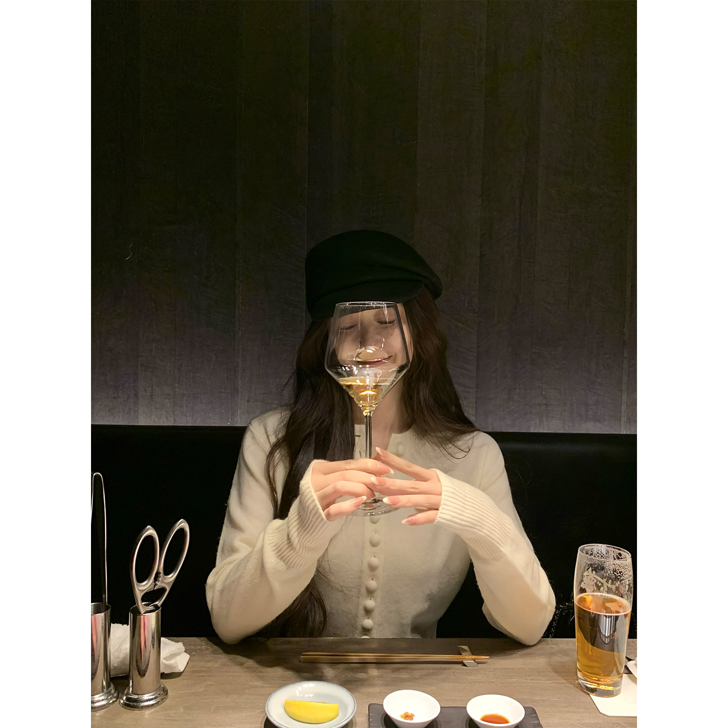 GYOKUU 【奶乖coco】2025aw 100%绵羊毛单排扣小圆领打底衫