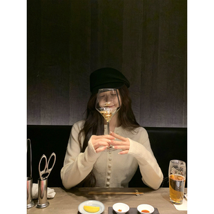 100%绵羊毛单排扣小圆领打底衫 2025aw 奶乖coco GYOKUU