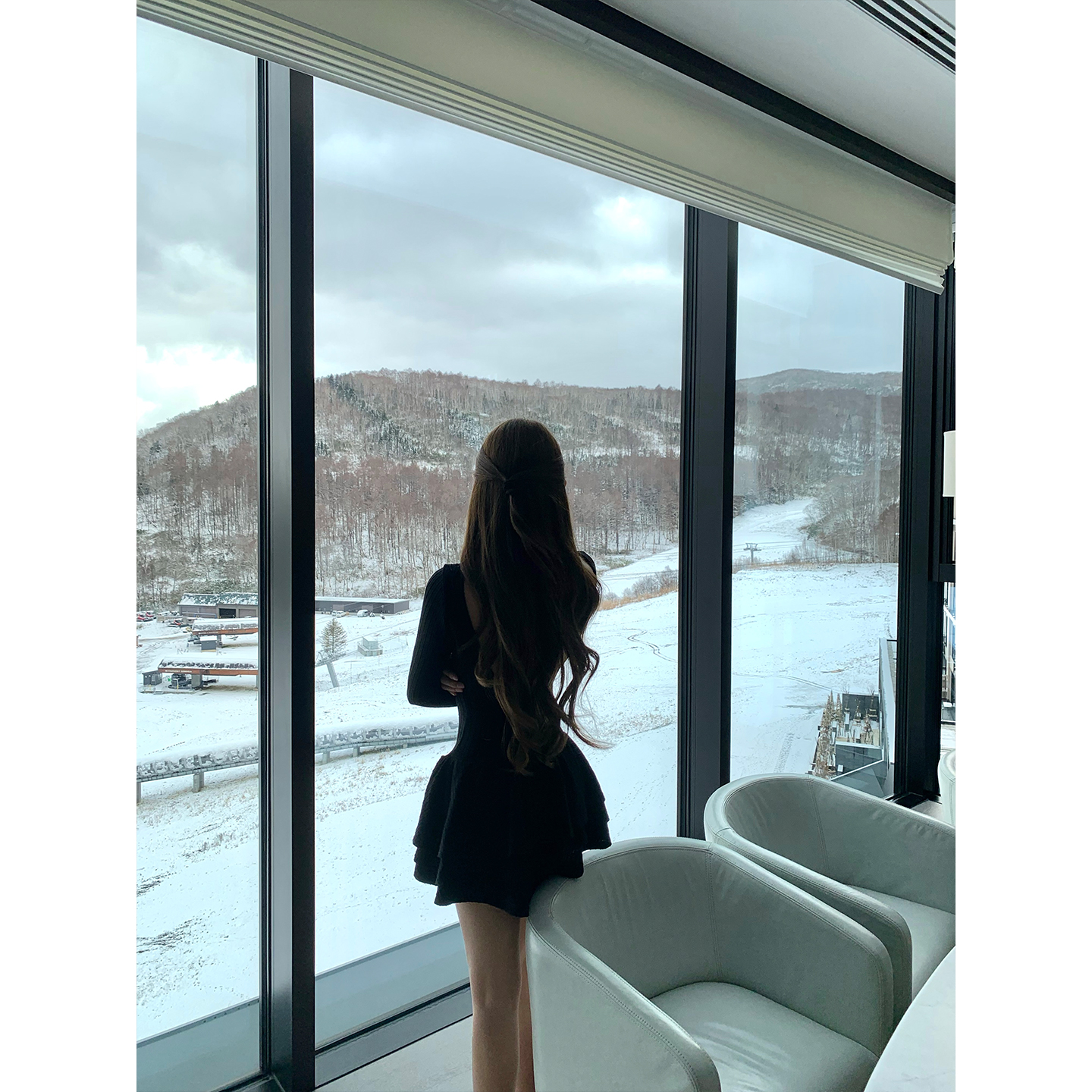 GYOKUU【京洛再无佳人】2025aw 黑色露背针织连衣裙