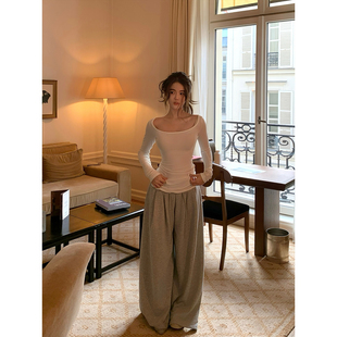 卫裤 GYOKUU 灰色百搭显瘦阔腿裤 2025aw 百搭王者