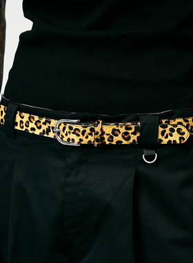 SWFI远东 复古百搭男女款真皮马毛男女款个性豹纹腰带皮带