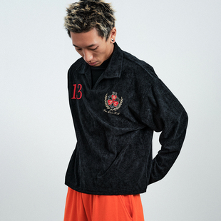 毛巾绒复古英式 队徽慵懒短宽版 型开领POLO衫 SWFI远东 长袖 25A