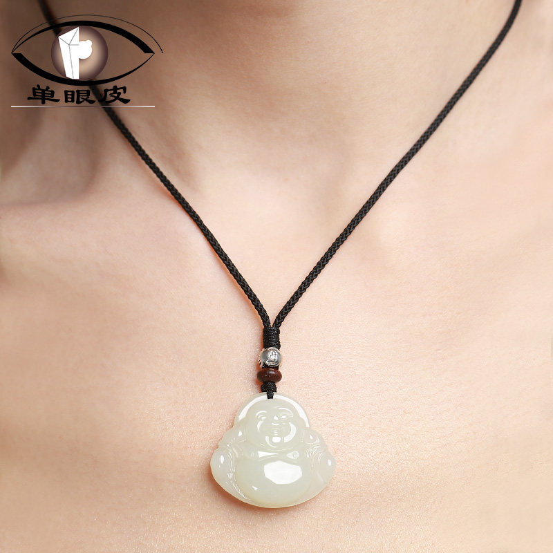 和田玉弥勒佛吊坠女玉佛头观音菩萨玉坠男项链小佛公玉石儿童宝宝