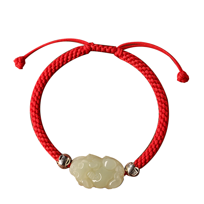 和田玉貔貅编织红绳手链