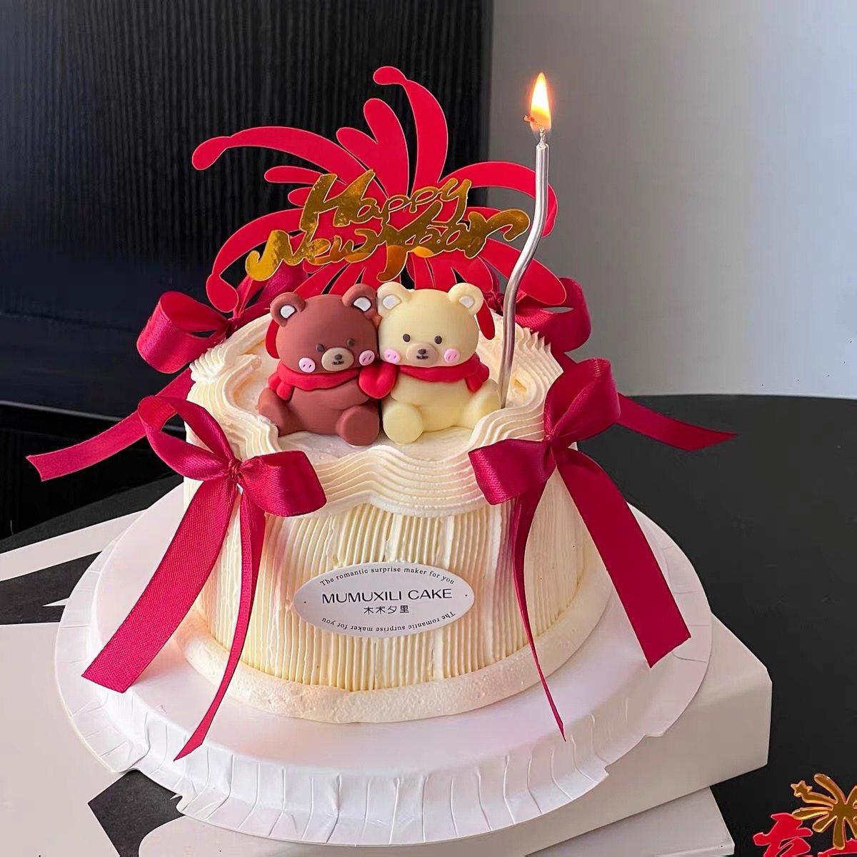 2026新年围巾小熊蛋糕装饰摆件礼花亚克力跨年除夕烘焙插件装扮,节庆用品/礼品,节日装扮用品,淘宝优惠券,粉丝福利购,淘宝优惠卷