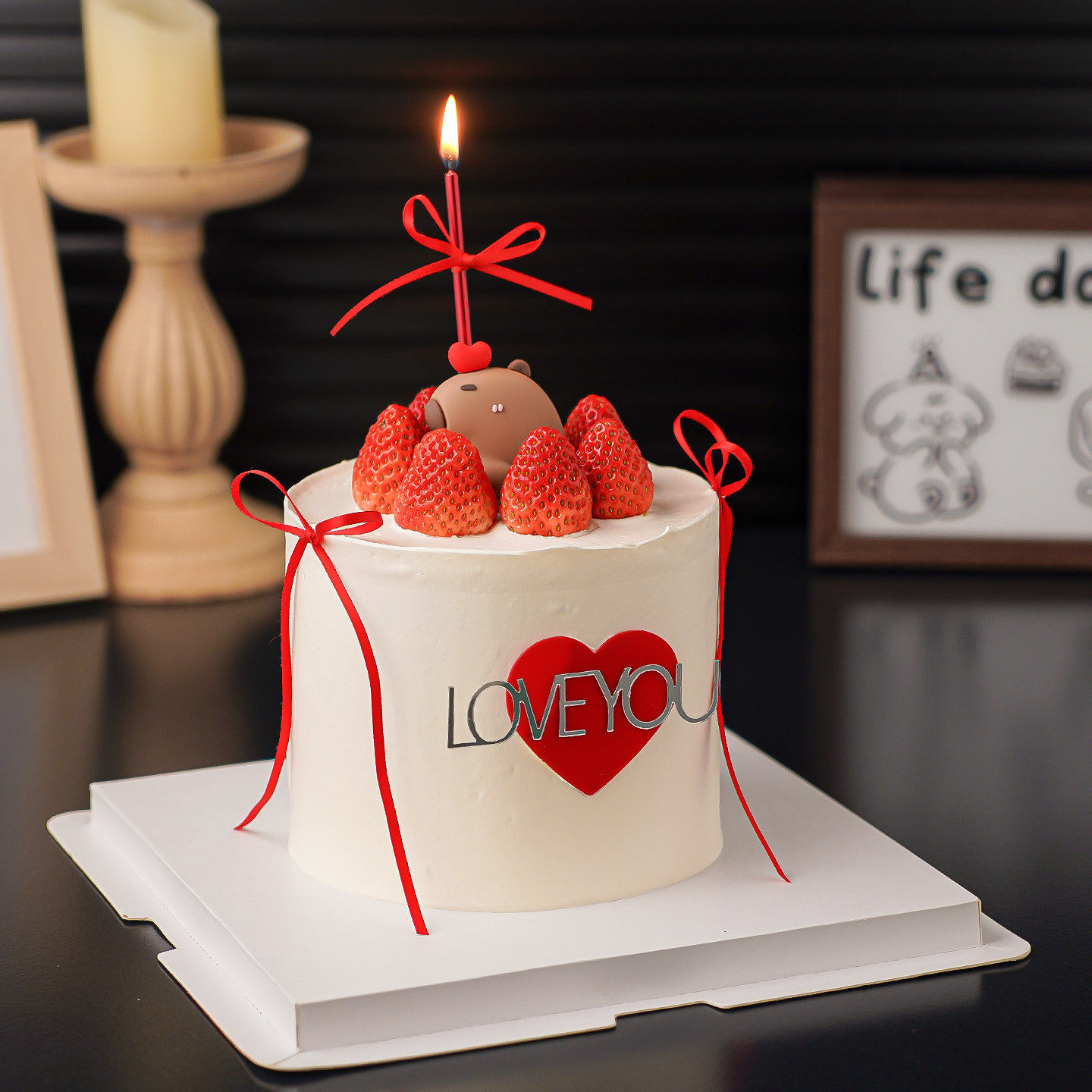 2.14情人节可爱卡皮爱心豚蛋糕装饰品摆件情侣告白love亚克力插牌,节庆用品/礼品,节日装扮用品,淘宝优惠券,粉丝福利购,淘宝优惠卷