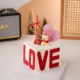 2.14情人节连体围巾小熊蛋糕装 饰摆件情侣告白LOVE亚克力爱心插牌