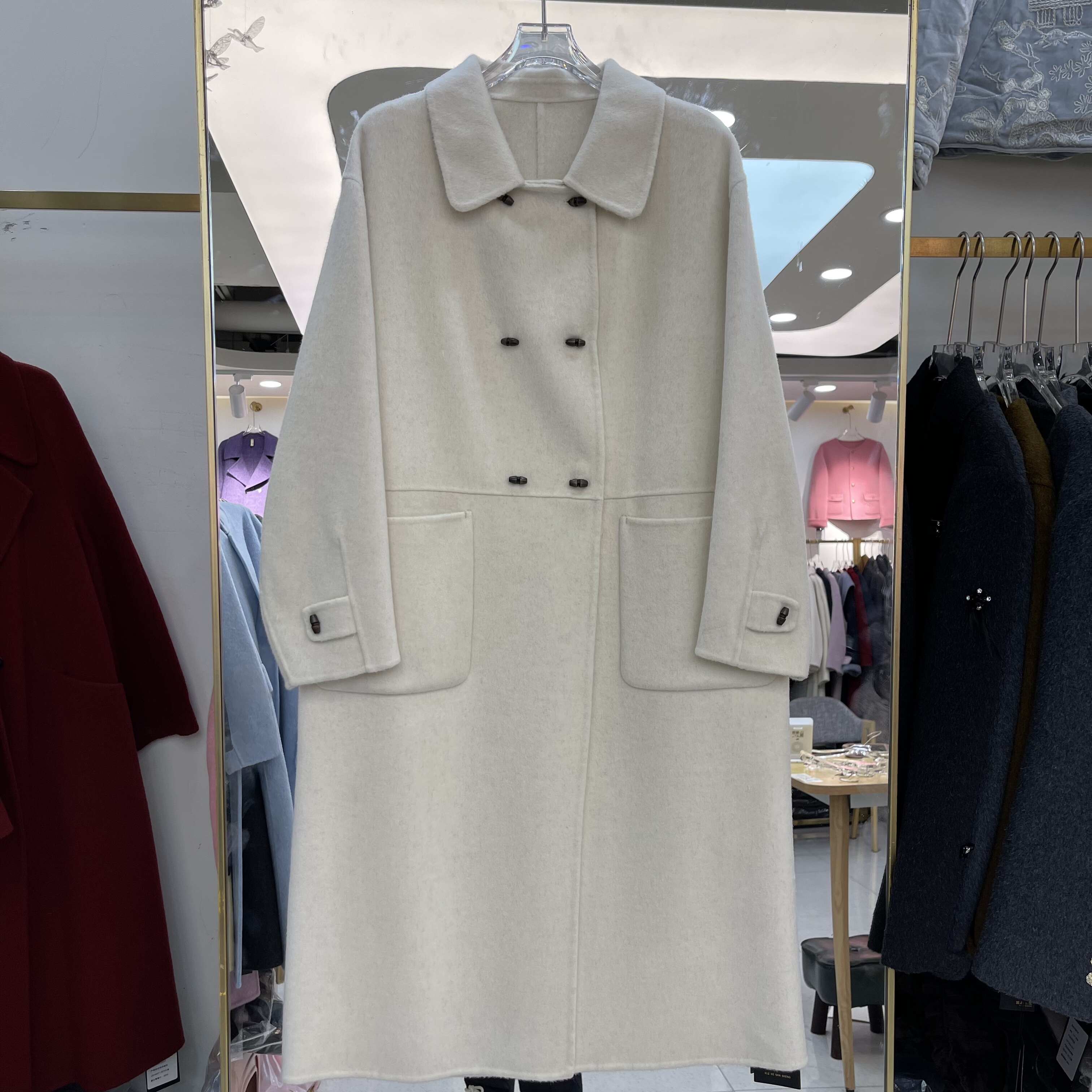 韩版宽松羊毛呢外套2025冬季新款时尚修身女中长款双面羊绒大衣