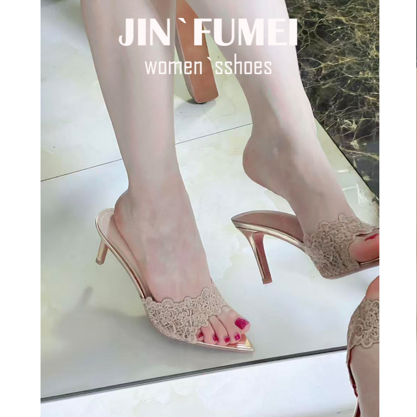 绝美一字拖凉鞋夏季外穿尖头大码