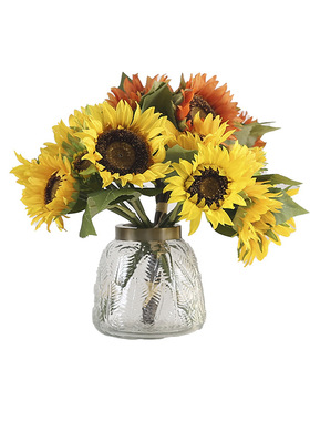 包邮仿真向日葵花束圣诞节礼物仿真花客厅家居装饰花艺摆件干花