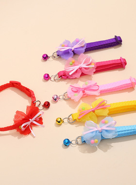 蝴蝶结项圈跨境宠物铃铛猫咪小狗狗项圈猫项圈宠物饰品批发卡通