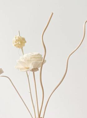 跨境ins干花仿真玫瑰花束天然通草花家居装饰摆件香薰仿真花北欧